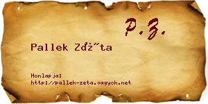 Pallek Zéta névjegykártya
